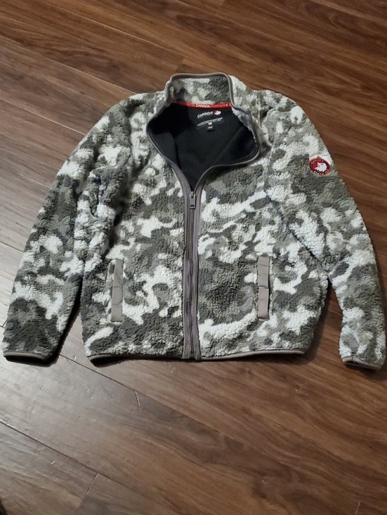 Canada Weathergear Jackets & Blazers - Camouflage Sherpa Zip-Up Jacket - Canada Weathergear - Green/White/Gray